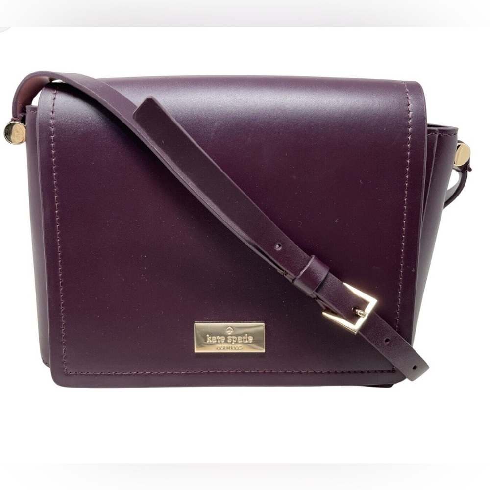 kate spade Deep Plum Leather Crossbody with Gold Hardware